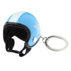 JET - Llavero Exclusivo Estilo Casco De Motociclista Color Celeste