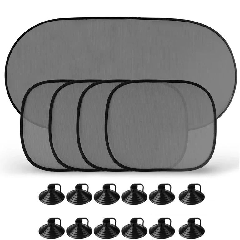 Set Completo Tapasol 1 Frontal + 4 Lateral Universal Negro 5Pcs