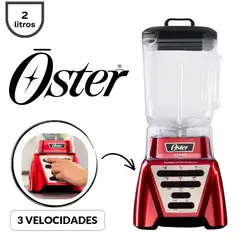 OSTER - LICUADORA 2LT 3 VELOCIDADES 1500W COLOR ROJO MOD BLST3A-R2G-053