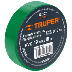 Truper - Cinta aislante verde 19 mm x 18 m truper 12502