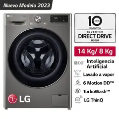LG - Lavaseca Carga Frontal 14kg8kg AI DD Plateado WD14PVC4S6C