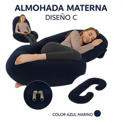 GENERICO - Almohada de embarazo Multifuncional I Diseño C I Color Azul Marino