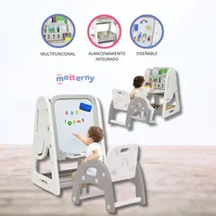 EVERBEST - Silla y Mesa con Tablero de Dibujo «MULTIFUNCION DRAWING» Gray
