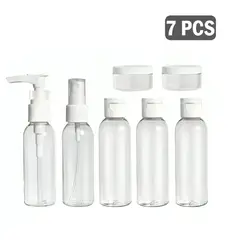 ITELSISTEM - Kit Viajero 7 botellas de viaje frascos envase blanco dispensadores
