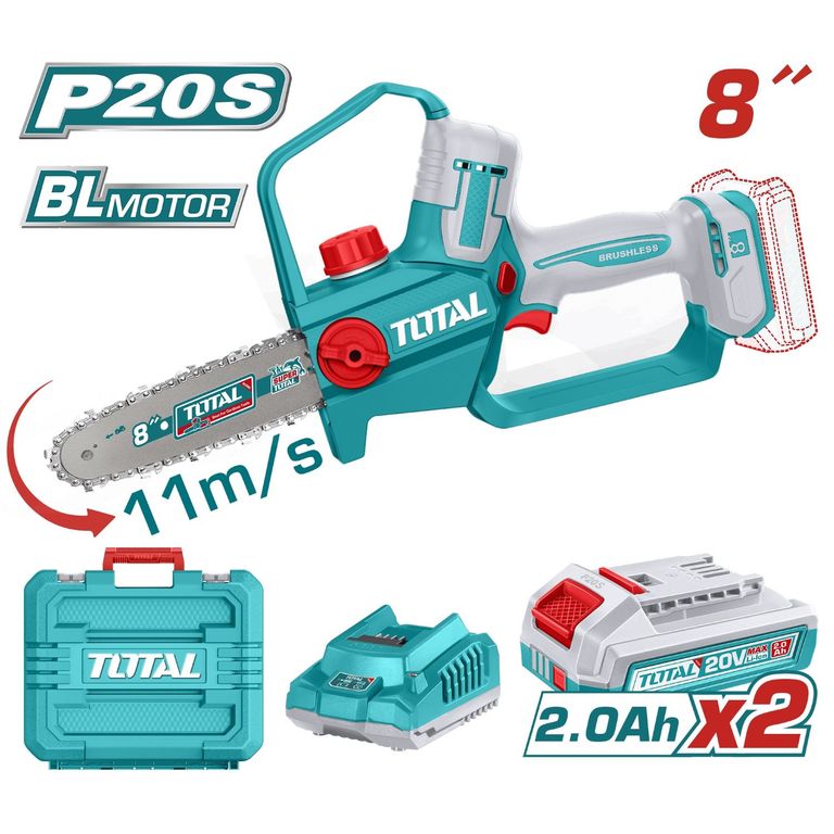 MOTOSIERRA INALÁMBRICA 8 PULGADAS 20V BL CON MALETÍN-TGSLI20882