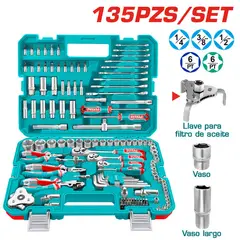 TOTAL TOOLS - Set De Herramientas Manuales x 135pcs -THKTHP21356