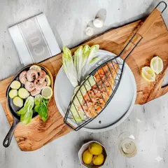 GENERICO - Canasta Parrillera Para Pescado Antiadherente