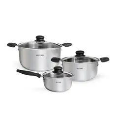 RECORD - Juego de Ollas Noella de Acero Inoxidable 6 Piezas