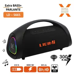 LIDIMI - Parlante Bluetooth Lidimi 300W LD-S665 Extra Bass USB RGB
