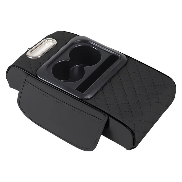 Caja de almacenamiento portavaso porta servilleta y telefono - NEGRO