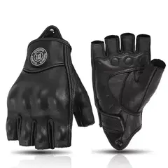 GENERICO - Guantes mitones de cuero genuino para moto - Talla XL