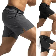ALPHA FIT - Pack de 3 Shorts deportivos Hombre - Short gym - Ropa deportiva hombre