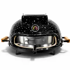 HIGRILL - Horno Pizzero de Cerámica a Leña de 21″ Black Action Paint