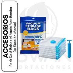 GENERICO - Pack De 5 Bolsas Al Vacio Mas Bomba De Succión Manual