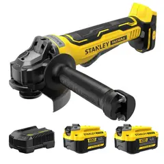 STANLEY - Amoladora Angular 4.5" 20V Brushless + 2bat 20V
