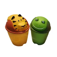 GENERICO - PACK DE 2 TACHOS DE BASURA PAPELERA DE SAPO Y LEON