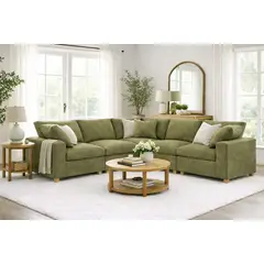 ARTSOFA - Sofá Modular Bosco Verde Olivo Antifluido + Obsequio