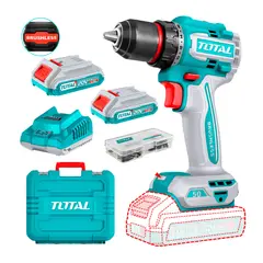 TOTAL TOOLS - Taladro Atornillador Total 50nm + 2 Bats 20v 2.0ah + Acss