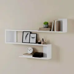 DIBA MUEBLES - Repisa Decorativa Flotante Moderno Tana Blanco DIBA Muebles