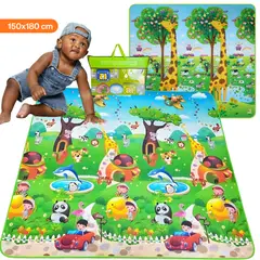 SM - PISO ALFOMBRA TAPETE REVERSIBLE ANTIGOLPE DE NIÑO BEBE - JIRAFA-PANDA