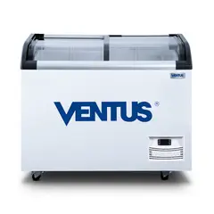 Ventus - Congeladora horizontal tapa de vidrio curvo 220litros