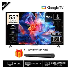 TCL - Televisor Smart TV TCL 55 4K Google TV 55P6K + Soundbar Nex