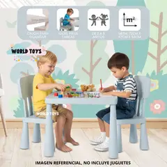 BABY - Mesa De Estudio Para Niños «PLAY WORK» Edición Especial Light Blue