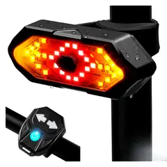 OEM - Luz trasera bicicleta con direccionales inalámbricos control remoto USB recargable resistente IPX4