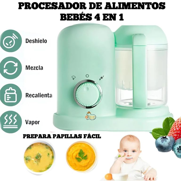 Procesador de Alimentos de Bebe con Vapor y Licuadora de Puré 4 en 1