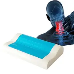 OEM - Almohada Ortopédica Cervical Memory Foam con Gel Refrigerante - Alivia Dolor de Cuello y Espalda