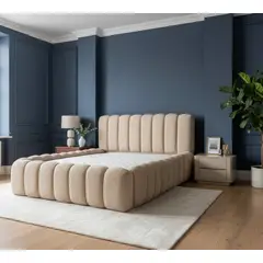 GENERICO - CAMA BOX TARIMA ZURICH BEIGE KING