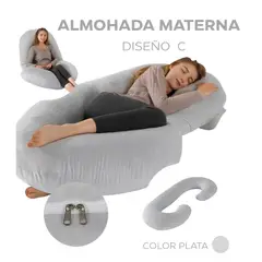 GENERICO - Almohada de Embarazo Multifuncional, Diseño C, Color Plata