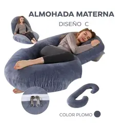 GENERICO - Almohada para Embarazada, Multifuncional, Diseño C, Color Plomo