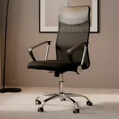 KOMSUM - Silla de Oficina Ejecutiva Base de Acero Milan Negro