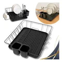 OEM - Escurridor de Platos de Metal con Bandeja Extraíble - Secador de Vajilla Elegante