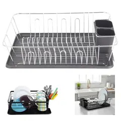 OEM - Escurridor de Platos de Metal con Bandeja Extraíble - Secador de Vajilla Elegante