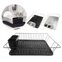 OEM - Escurridor de Platos de Metal con Bandeja Extraíble - Secador de Vajilla Elegante