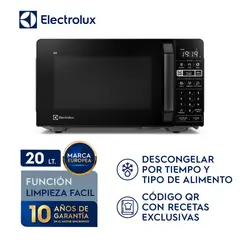 Electrolux - Microondas Electrolux 20L Función Descongelar y Recetas Preprogramadas Negro EMDZ20S2GAB