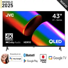 JVC - Nuevo Televisor JVC 43 QLED FHD Google Tv con Control de Voz LT-43KM4584