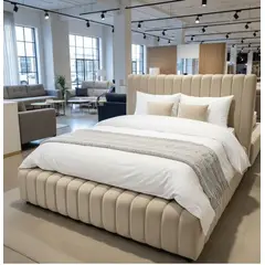 GENERICO - CAMA BOX TARIMA IBIZA BEIGE 1.5 PLAZAS