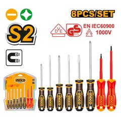 INGCO TOOLS - SET 8 DESTORNILLADORES IMANTADOS CON AISLANTE INGCO HKSDS0838