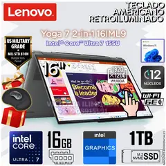 LENOVO - Laptop Lenovo Yoga 7 Dos en Uno de 16" Intel® Core™ Ultra 7 155U 16GB RAM-LPDDR5X 1 TB SSD 16IML9 - 83DL0002US