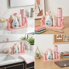 GENERICO - Estante Repisa Flotante Organizador de Pared Humanoide Rosado pack 3 unidades