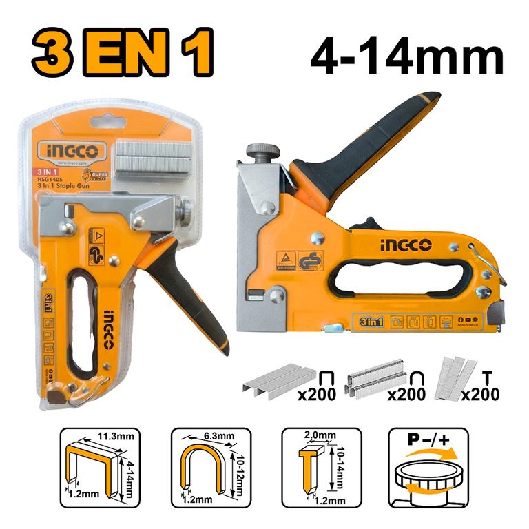 Engrapadora Clavadora 3 en 1 INGCO HSG1405