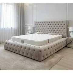 GENERICO - CAMA BOX TARIMA CALA BEIGE 1.5 PLAZAS