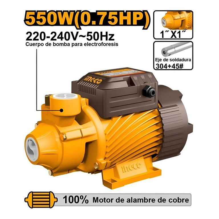 BOMBA DE AGUA PERIFÉRICA INGCO 550W 075HP VPM55068-5