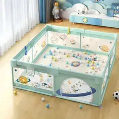 GENERICO - Corral Infantil 200x150cm Área de Juego Segura Bebé Malla Transpirable Base Acolchada L-1996