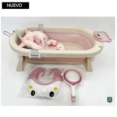 GENERICO - Tina Bañera Plegable Hawai con Termómetro Rosado