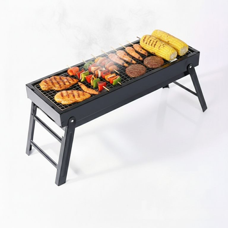 Parrilla Plegable 60cm Práctica y Lista para Usar