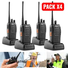 OEM - Kit 4 Radios Transmisores 888S Recargables - Incluye Clip, Antena y Manos Libres